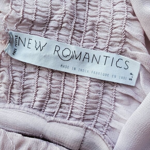 New Romantics Free People Coquette Sheer Applique Scalloped Edge Pink Cami S - Picture 11 of 16